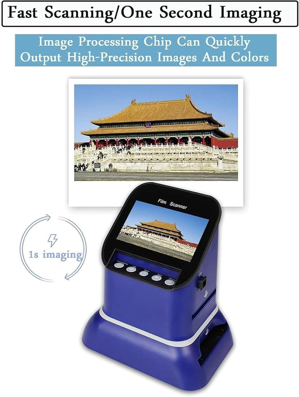 Digital Film&Slide Scanner, 4.3' High Resolution Slide Viewer, Convert 35mm, 135, 120, 126, 127 Negative&Slides to Digital JPEG, with 8G Memory Card&22 Million Pixels, Film Scanners, for Trips