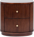 Jennifer Taylor Home Valentine 24' 2-Drawer Storage Side Table, Dark Walnut Beech Wood
