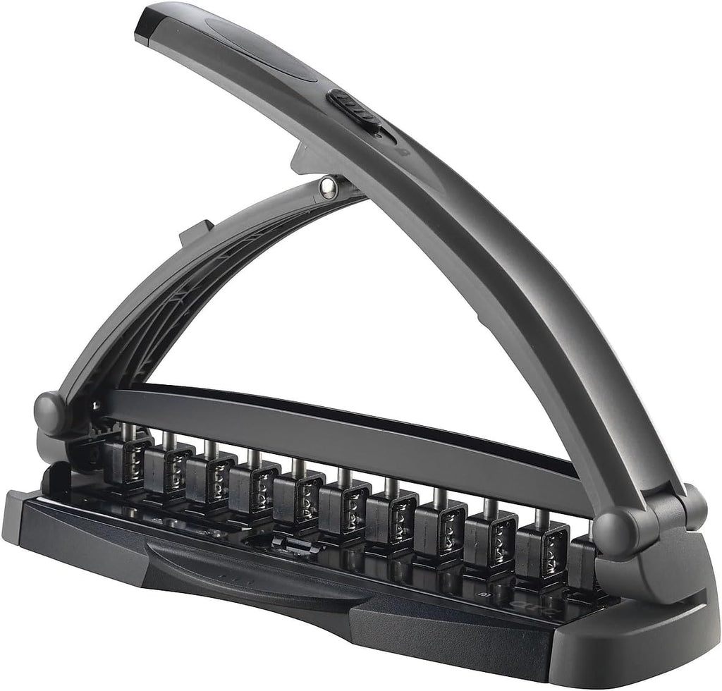 Staples Arc Desktop Paper Punch, 8‑Sheet Capacity, Black/Gray – Disc‑Bound System Punch