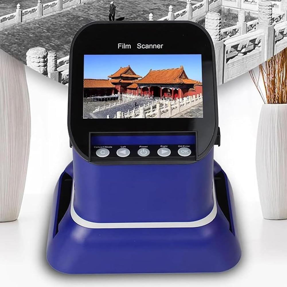 Portable Digital Film Scanner, HD Film Scanner with 4.3 in LCD Screen, 22MP Film Negative Scanner Slide Viewer, Converts