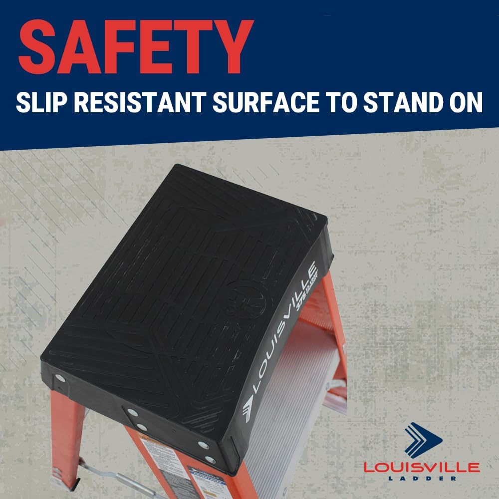 Louisville Ladder 2-Foot Fiberglass Step Stool Industrial, 375-Pound Load Capacity, Type IAA, FY8002