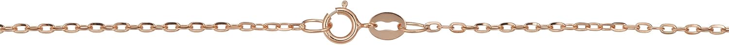 Kooljewelry 14k Rose Gold Diamond-cut Cable Chain Necklace (1 mm)