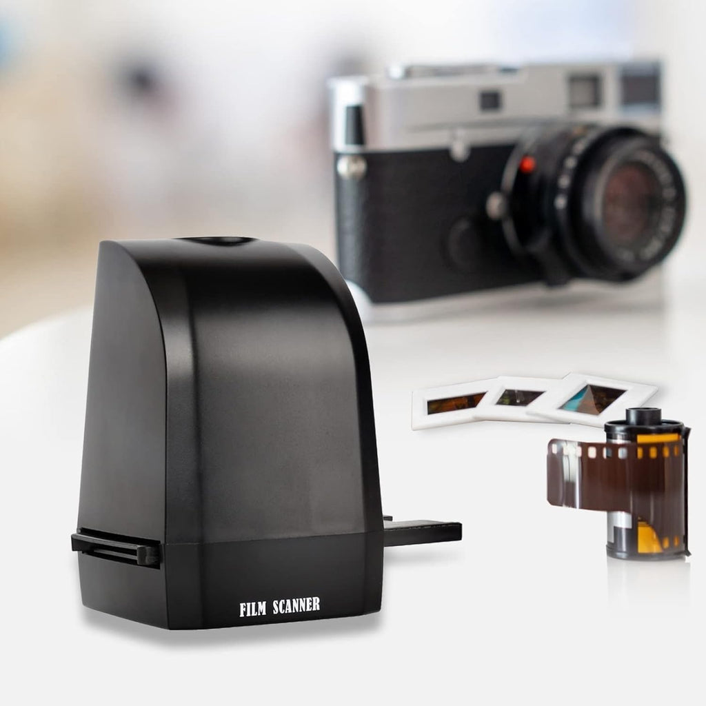 Film Scanner, Mini Digital Film & Slide Scanner, Convert 35mm Film & Slide to Digital JPEG Save into SD Card, 8MP Photo Scanner Slide Viewer for Old Slides Into Digital JPEG Format