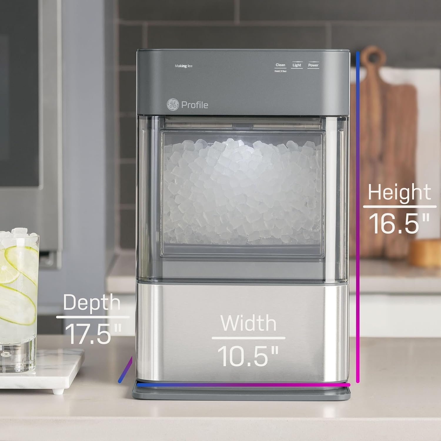 Profile Opal 2.0 | Countertop Nugget Ice Maker | Ice Machine with WiFi Connectivity | Smart Home Kitchen Essentials | Stainless Steel