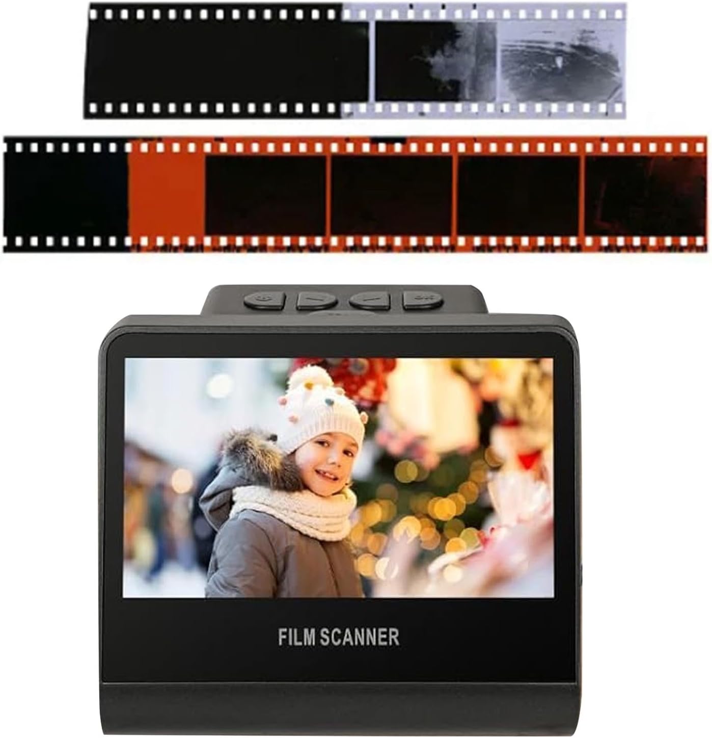 22MP Film Scanner with 5 LCD Screen, Digital Slide & Negative Converter, 16GB Memory, Converts 35mm 126 110 Super 8 Film to JPEG, HDMI & USB C for PC