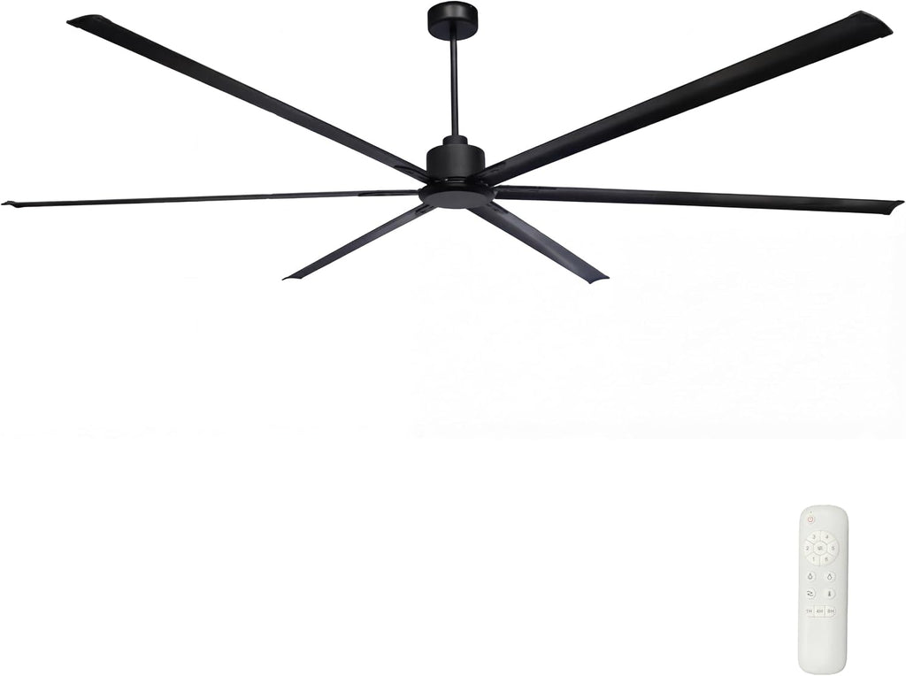 100 Inch Big Industrial Fan, HVLS Large Ceiling Fan for Shops & Warehouses, Quiet 90W DC Motor, 6 Aluminum Blades, 10-Year Warranty for Garage, Gym, Factory & Patio