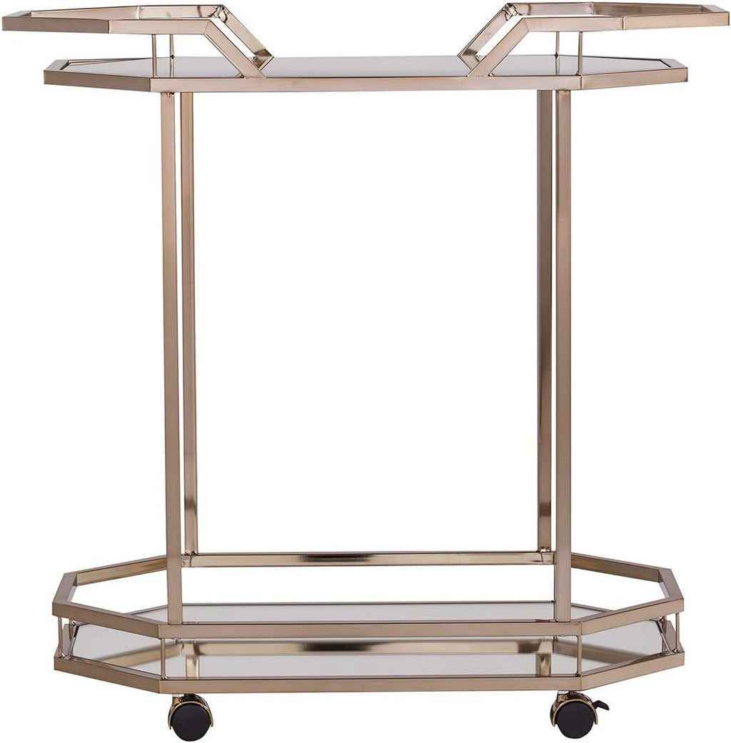 SEI Furniture Ari Art serving cart, Champagne with mirror (AMZ1102ZH)