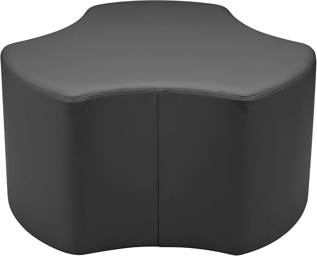 FDP Pro Series Cog Accent Ottoman (18' Height) Hand Upholstered Commercial Furniture for Hotel Lobby, Office, Restaurant, Home and More Collaborative and Configurable Seating - Black
