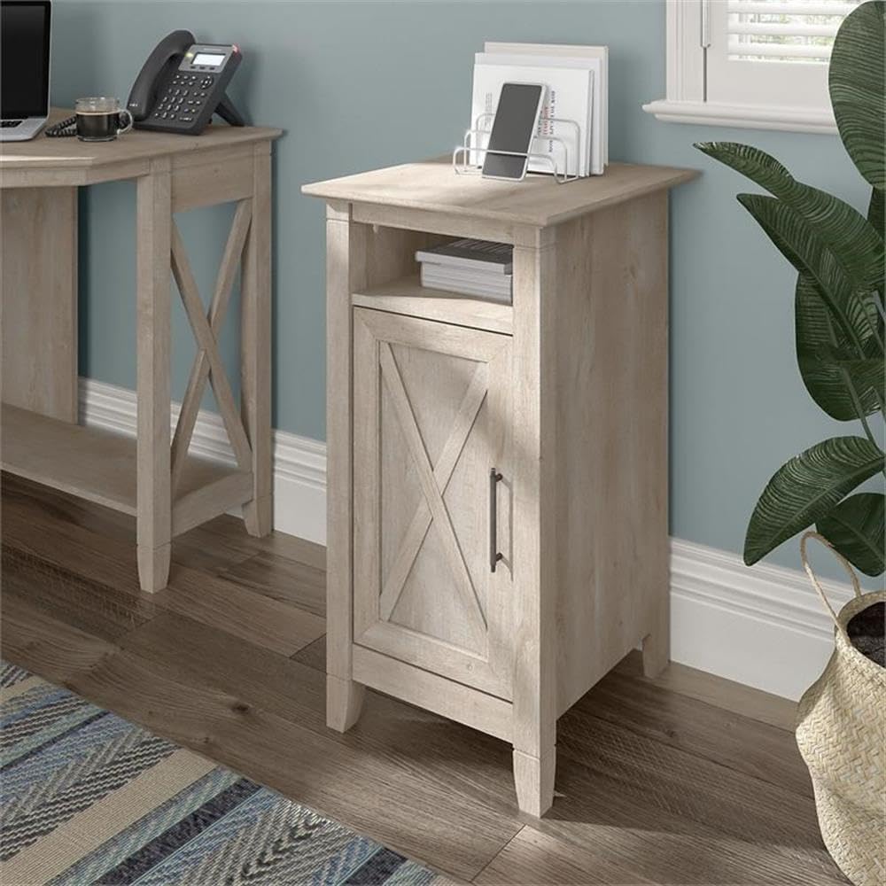 Bush Home Key West Small Storage Cabinet with Door in Washed Gray