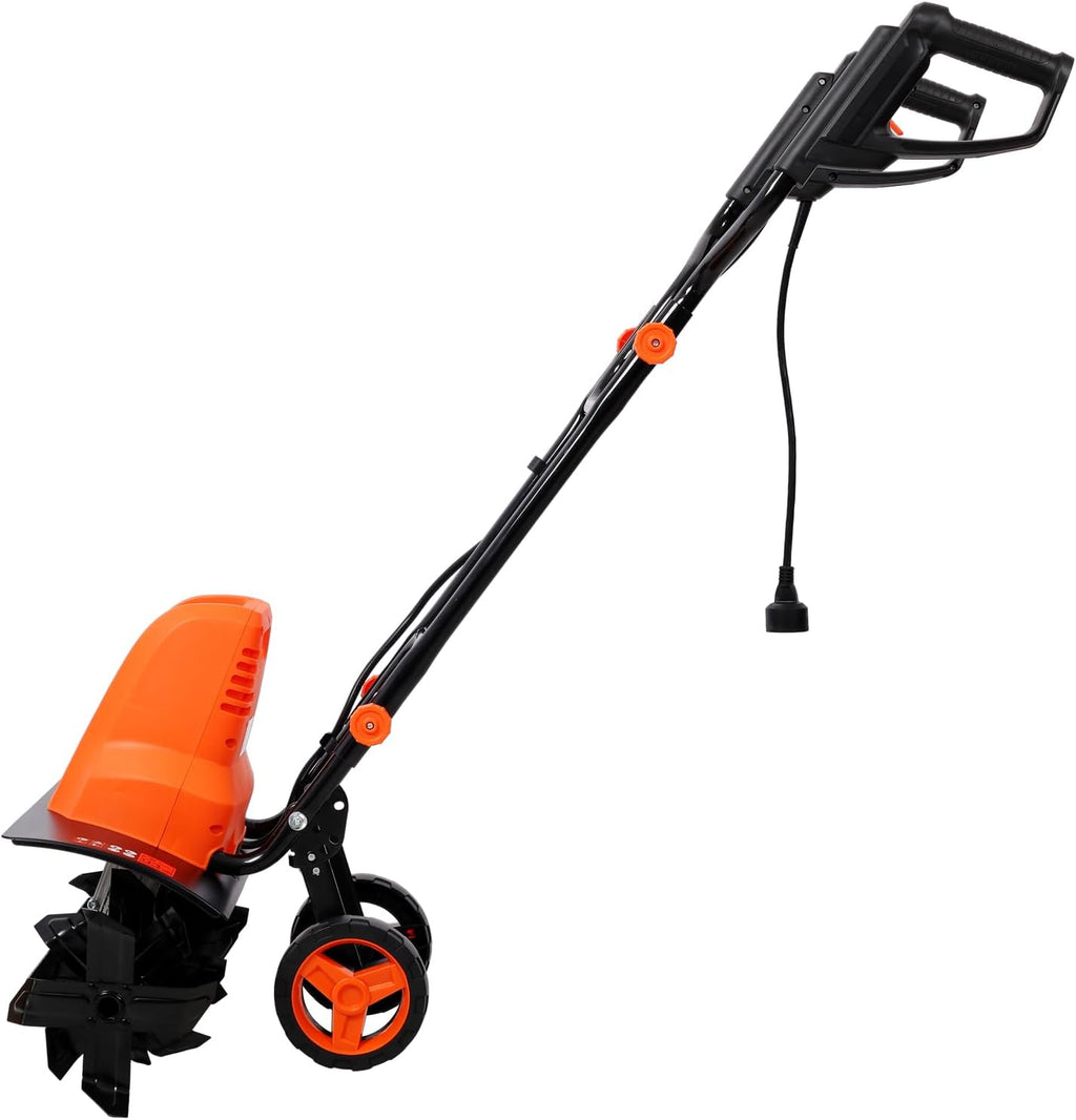 13.5AMP Electric Tiller with 24 Steel Tines, Adjustable Wheels, 18-Inch Width for Garden Lawn Yard