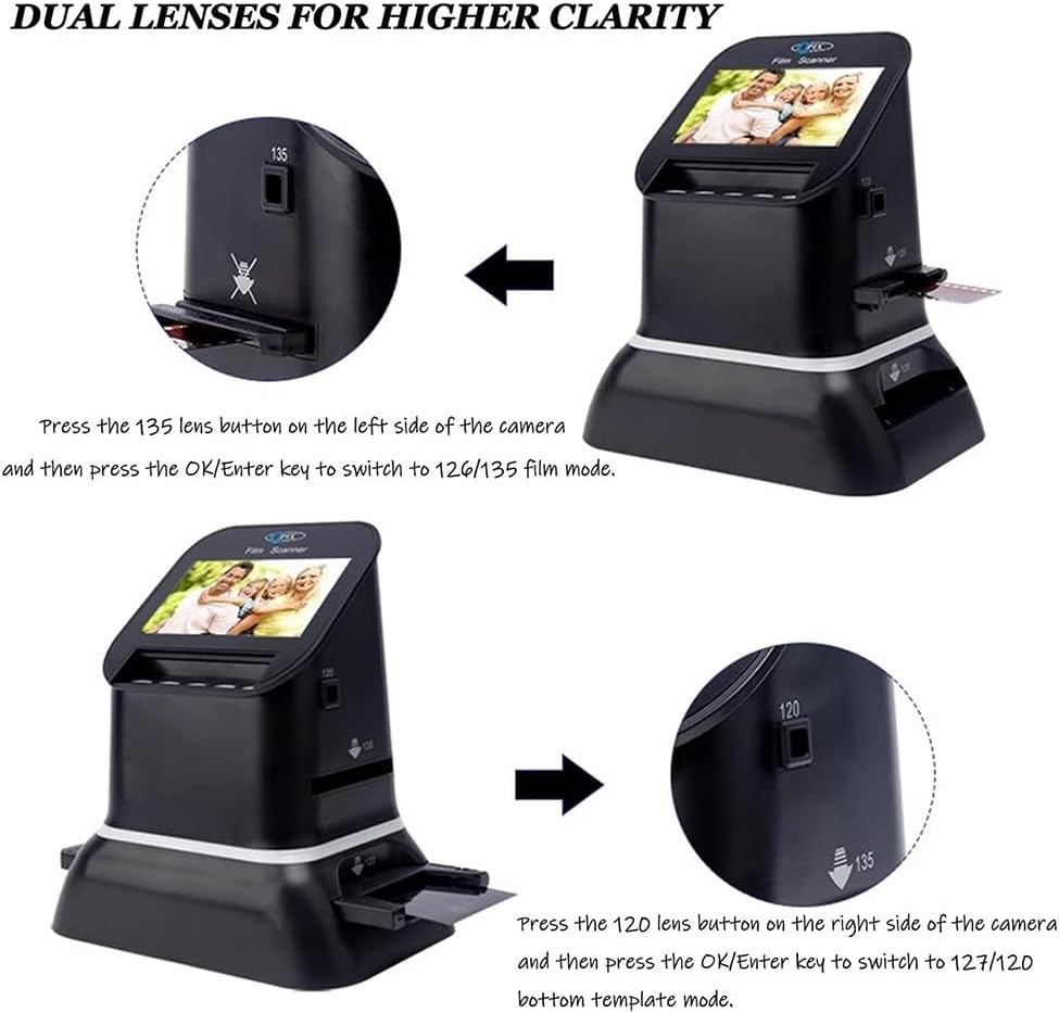 22MP High Resolution Film Slide Scanner Negative Scanner, 4.3' LCD All-in-One Digital Converter with 128MB Memory for Old Photo Slides & Films
