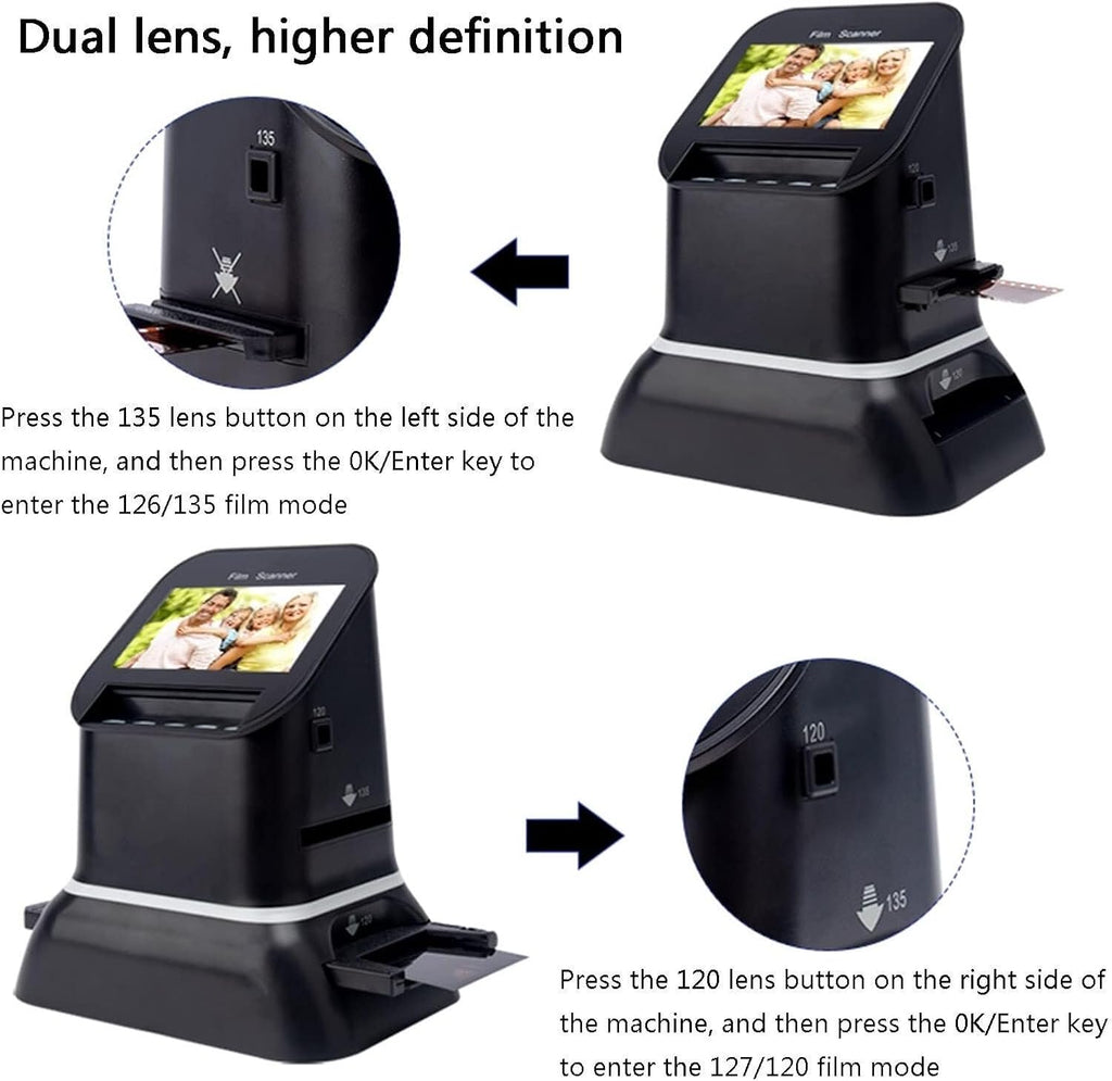 Film and Photo Scanner, All-in-one 22MP Film Scanner with Large 4.3' Display, converts 35mm/126/110 and 135/126/110 Slides into Digital Photos