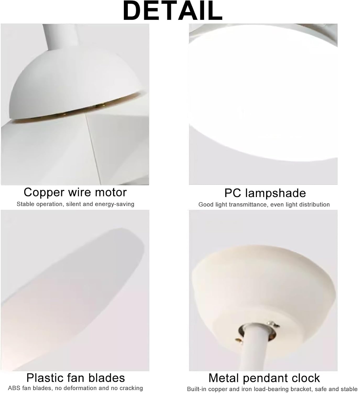 Small Ceiling Fans with Lights, Modern Ceiling Fans, Ceiling Fans with Lights and Remote, 3 Color Light, 6 Speed, for Kitchen Bedroom Dining Room Patio(White)