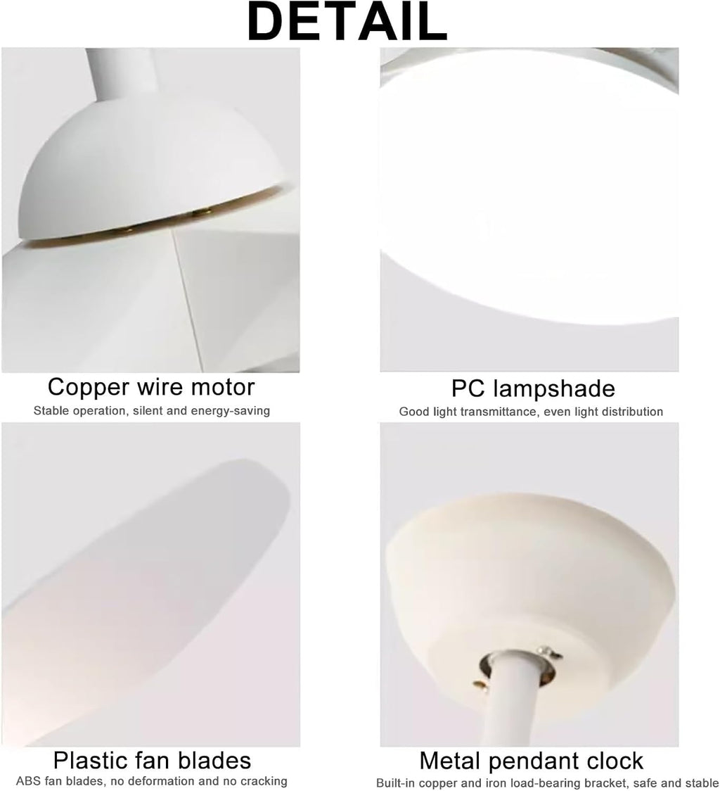 Small Ceiling Fans with Lights, Modern Ceiling Fans, Ceiling Fans with Lights and Remote, 3 Color Light, 6 Speed, for Kitchen Bedroom Dining Room Patio(Black)