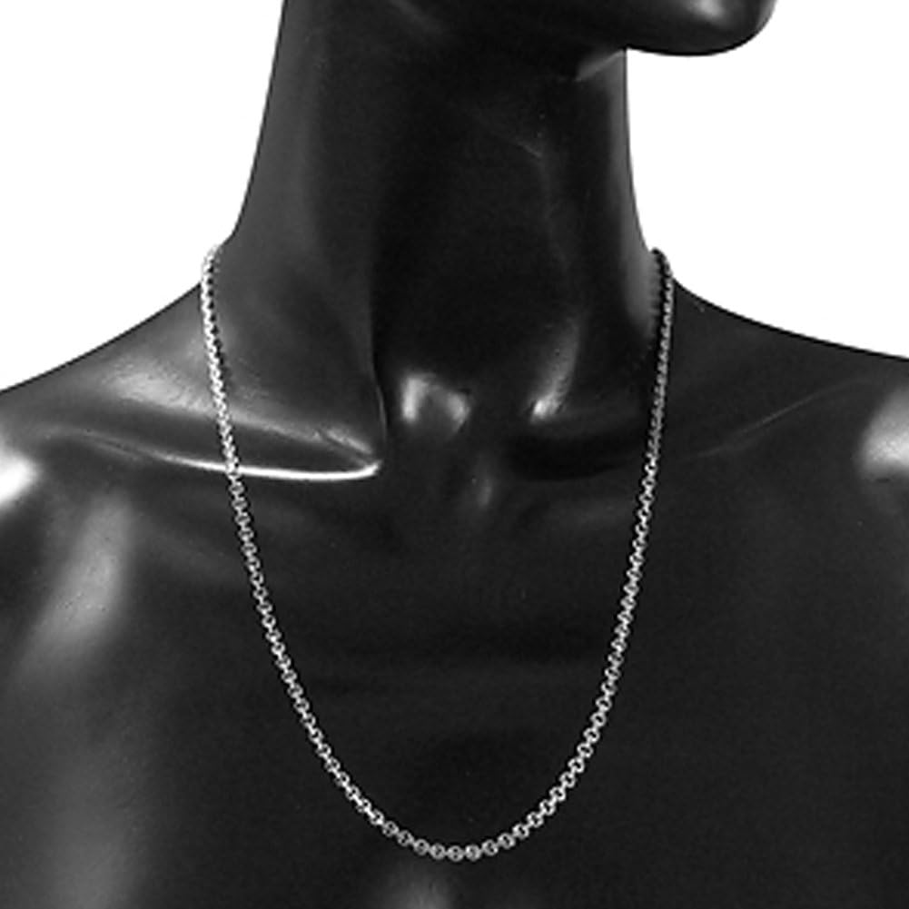 Silvershake Oxidized 3mm 925 Sterling Silver Cable Chain Necklace 22 Inch