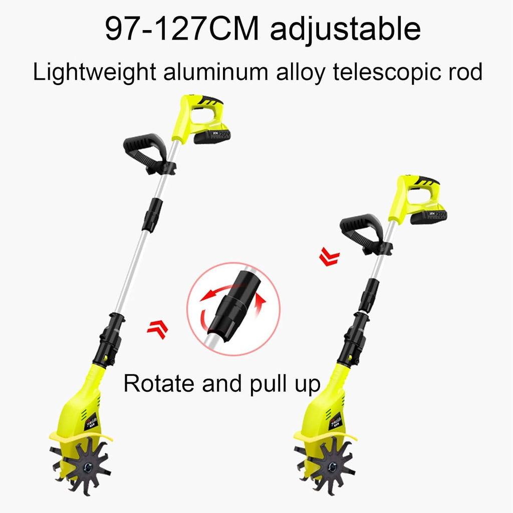 Cultivator, Adjustable Length, Manganese Steel Blade, Easy to Start with One Click, Easy to Carry, for Gardens and Vegetable Fields