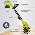 20V Cordless Tiller Cultivator, 250RPM Electric Garden Tiller, with Batteries & Charger, 9.84 in Tilling Width, 3.94 in Depth Garden Rototiller for Lawn/Gardening/Soil Cultivation,2batteries