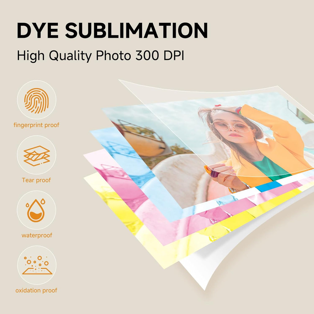 HPRT 4x6 Photo Printer, Full Color Photo Printer for Phone/Laptop/MacBook, Support Wi-Fi Connection, AR Video Printing, Thermal Dye Sublimation (10 Sheets Photo Paper Included)