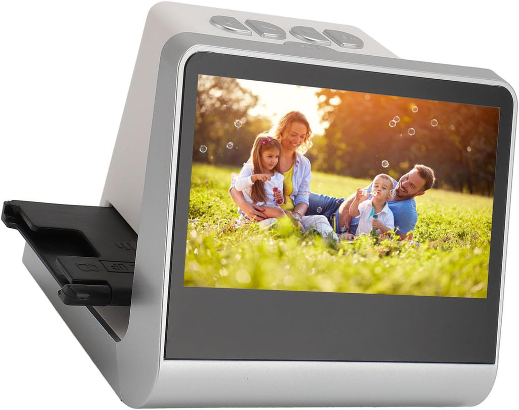 Film Scanner to Digital, 14MP 22MP Interpolation, 5in LCD Screen, 16G Memory, Converts Negatives Film into JPEG Files with Output, Easy to Operate for Sharing Memories (US Plug)