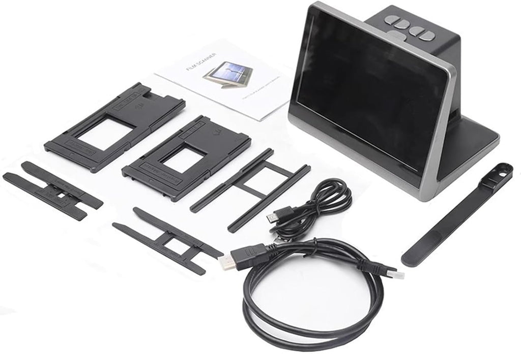 48 MP Film & Slide Scanner, All-in-One Digital Film Scanner, with 7 Inch LCD Screen, Built-in 16GB Memory, Converts 135/110/126 Negative Into JPEG Photos