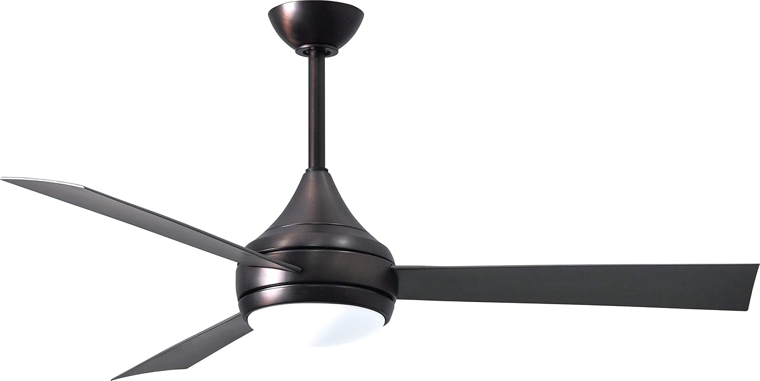 Matthews DA-BB-BS Donaire Outdoor Wet/Salt Water Rated 52' Marine-Grade Coastal Ceiling Fan with LED Light & Remote, Brushed Bronze with Brushed Stainless