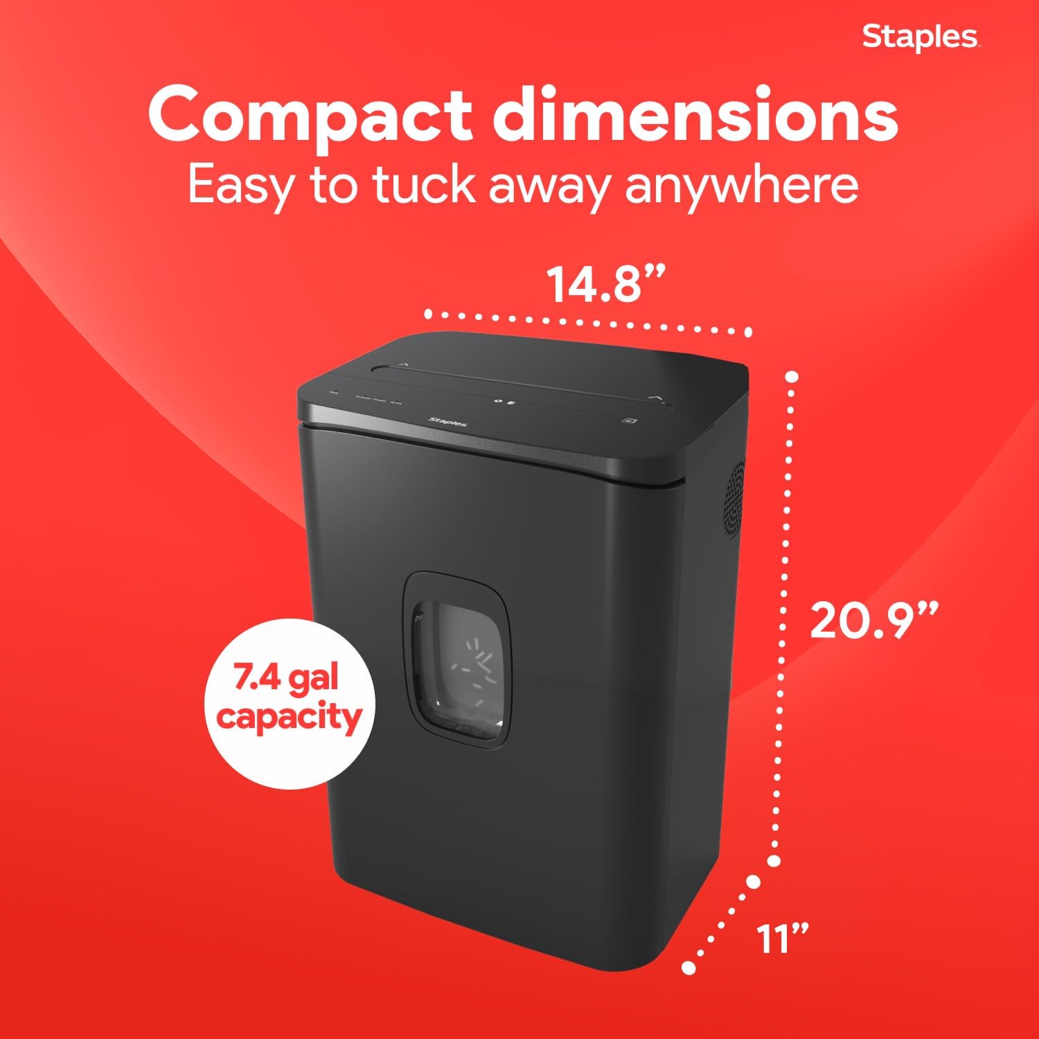 Staples 20-Sheet Micro-Cut Paper Shredder, High-Security Document & Credit Card Shredding for Offices, Black