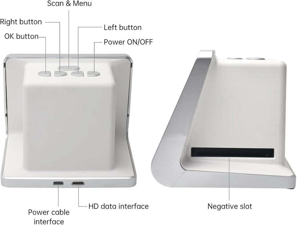 5-inch Screen 22MP Film Scanner,135 Film/126KPK/110 Film/Super8/Monochrome/Slide to Digital JPEG Photos