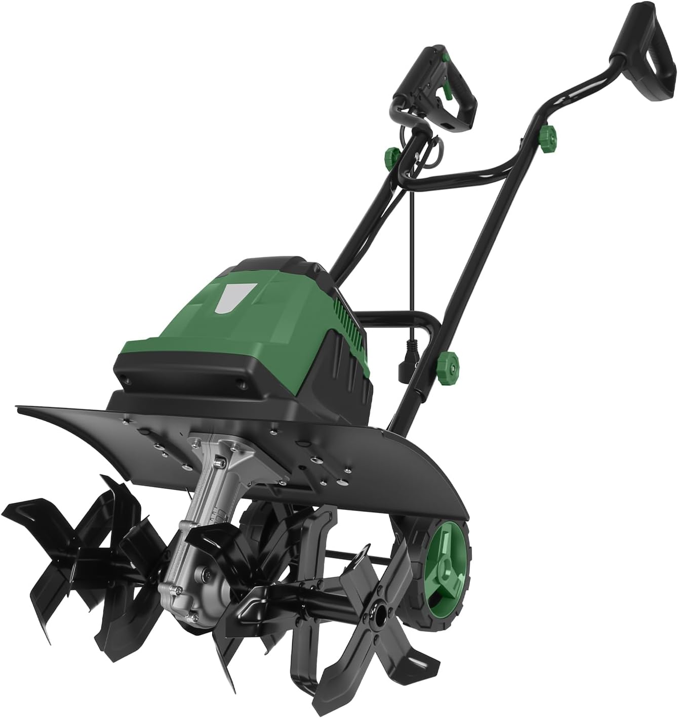 18-Inch Electric Tiller Cultivator, LAZYLAND 15A 380RPM Corded Rototiller with 9-Inch Tillling Depth, 6X4 Steel Tines for Garden/Lawn/Yard/Soil Aeration/Soil Cultivation