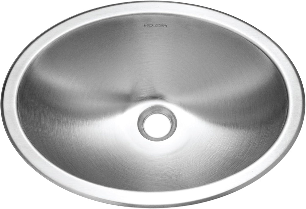 Houzer Opus Stainless Steel Bathroom Sink - 18 inch Undermount Oval Bowl Bathroom Sink without Overflow, Durable & Versatile, Essential for Home & Apartment, Nested 40-Pack - CH-1800-40