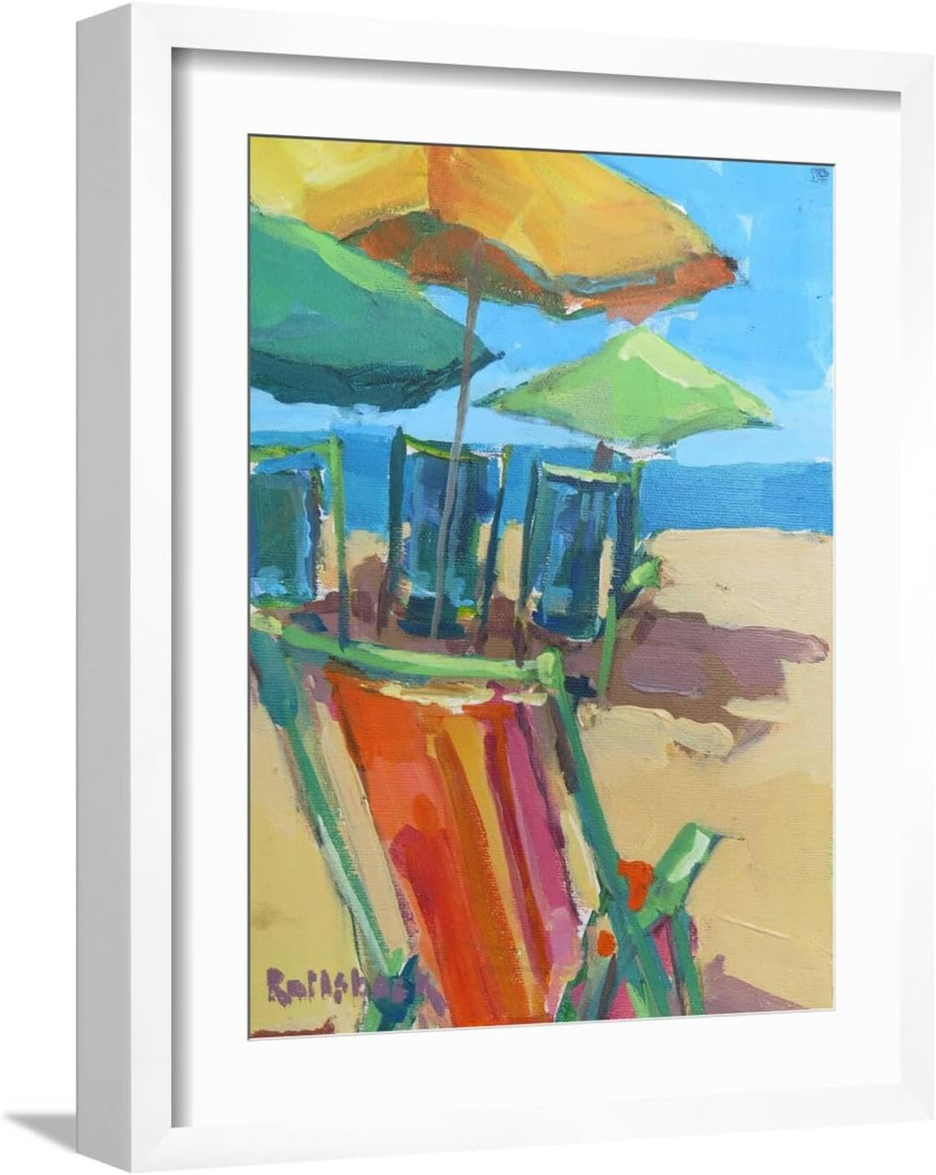 ART.COM Wall Art Print Beach Days on White Frame by Page Pearson Railsback, 17' x 21'