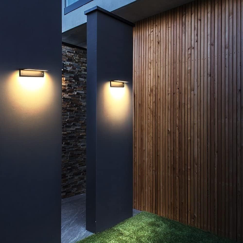 Outdoor Wall Lantern,Exterior Waterproof Wall S Projection Square Wall Lamp IP65 Waterproof Spotlight Wall Sconce Outdoor Bracket Wall Lantern Exterior Lighting Fixtures for Garden Washer Villa