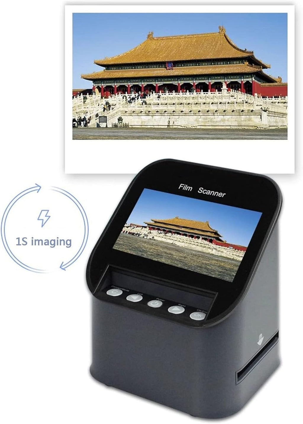 Digital Film Scanner, 22MP Film and Slide Scanner, with Large 4.3' LCD Screen HDMI, Built in Memory, Convert Color Slides JPEG Photos