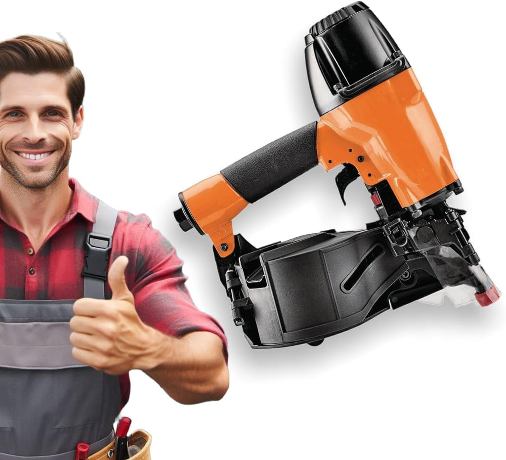 Fits PIERCE 15° Professional Coil Siding Nailer Tool-less Depth Adjustment, Trigger or Bump Fire, High Capacity Fast Side Load Canister, Sinks 2-1/2 in Nails into Fiber Cement, Wood Siding & Planks