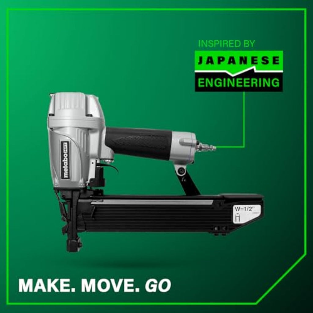 Metabo HPT ½-Inch Standard Crown Stapler | Pro Preferred Brand of Pneumatic Nailers | 16 Gauge | Accepts 3/4-Inch to 2-Inch Staples | Ideal for Insulation, Sheathing, & Subfloor Installation | N5010A