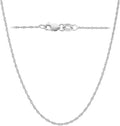 Italian Fashions 14K, 10K Yellow or White or Rose Solid Gold Italian Diamond Cut 0.8 mm-1.2 mm Rope and Mirror Cable Chain Necklace Thin & Strong gold chain Thin And Lightweight MADE IN ITALY