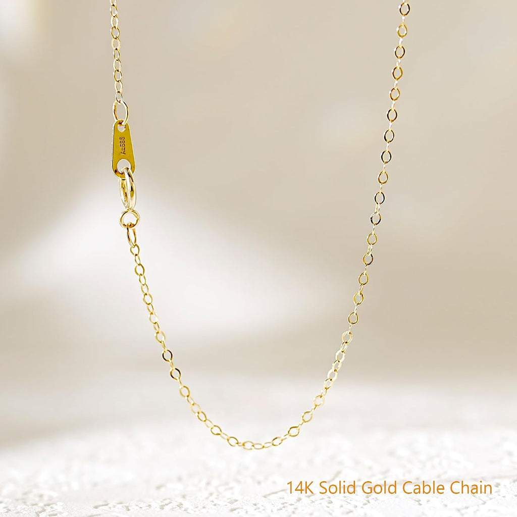 14K Gold Chain Necklace, Dainty Sparkle Cable Link Chain 1.3mm/1.5mm/1.8mm, 16-24 Inches for Women Men, Hypoallergenic, Non-Tarnish, Elegant Layering Minimalist Jewelry