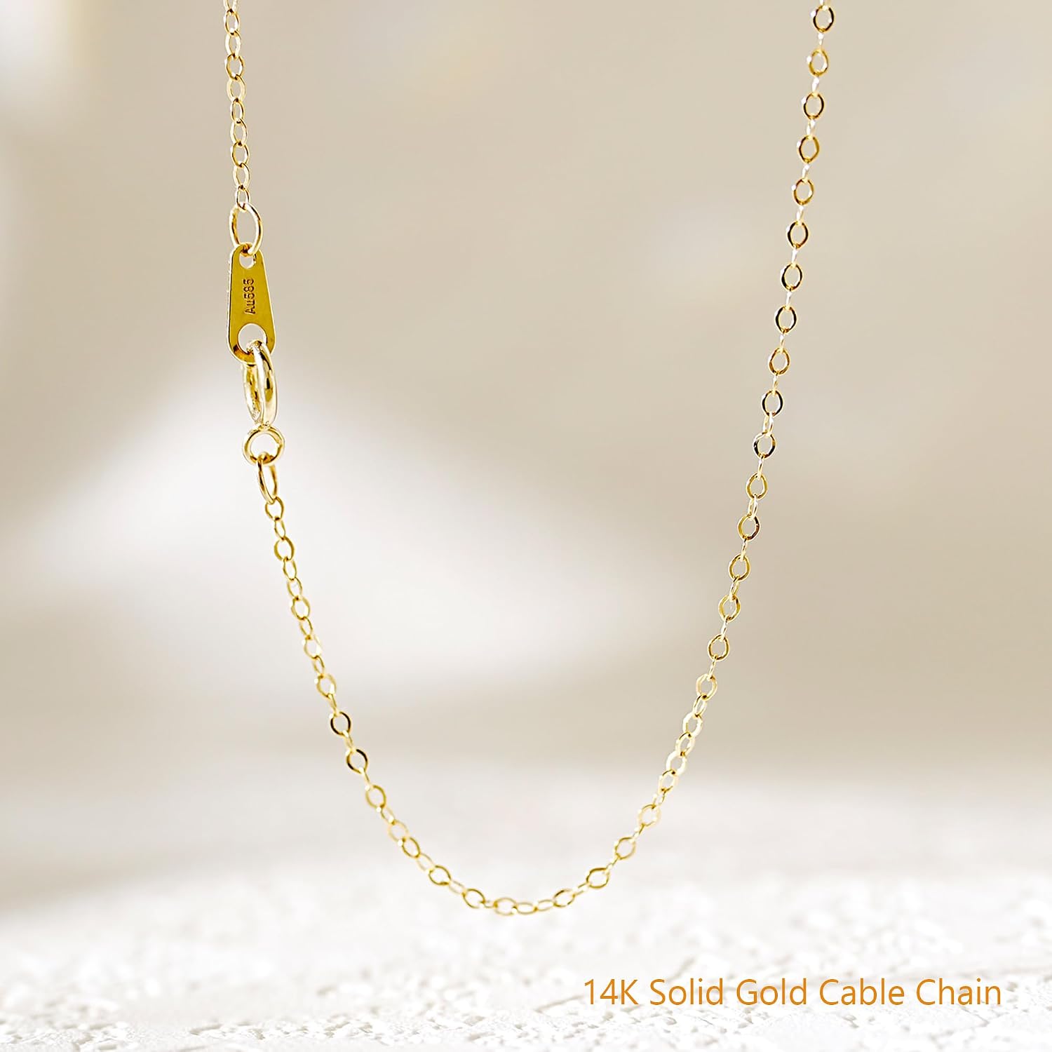 14K Gold Chain Necklace, Dainty Sparkle Cable Link Chain 1.3mm/1.5mm/1.8mm, 16-24 Inches for Women Men, Hypoallergenic, Non-Tarnish, Elegant Layering Minimalist Jewelry
