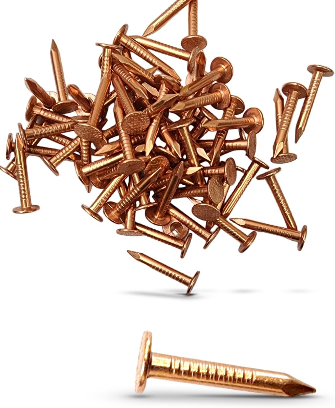 (1000-Pack) 1 Inch Copper USA MADE Nails Roofing Finish - Solid Pure Copper Slate Spikes Flashing Furniture Boat - Highest Quality Nails (1000)