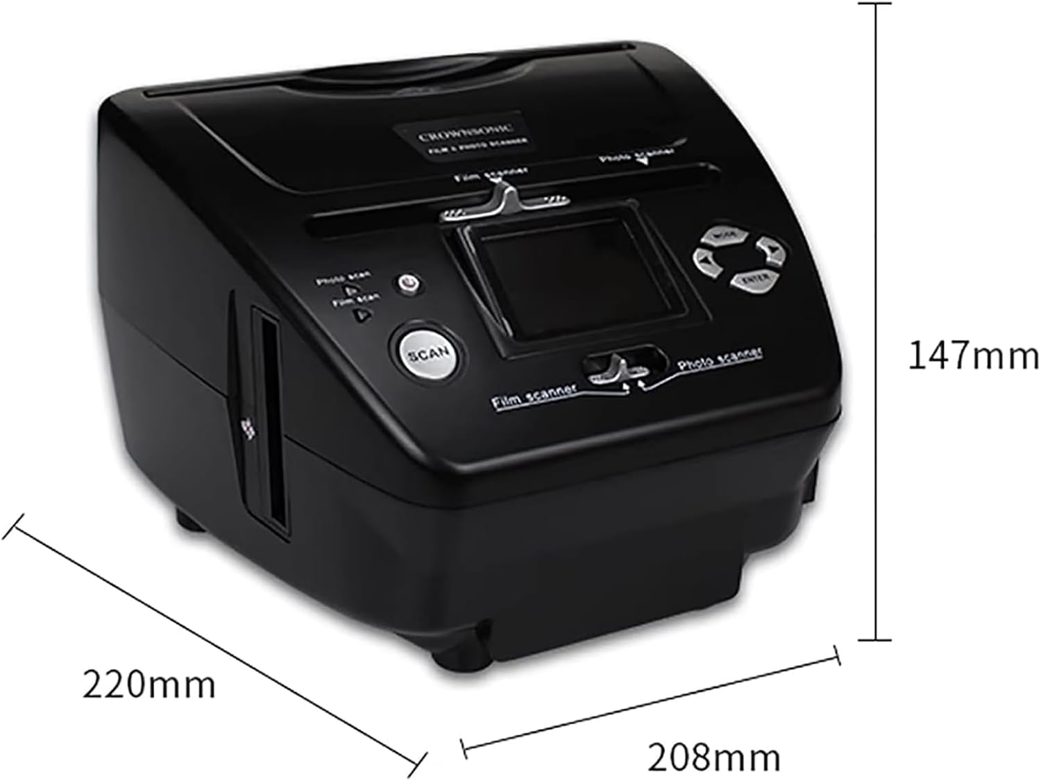 Film Slider Scanner, 16MP Film Scanner, Negative Film Viewer/Scanner, Converts 35 Mm 135 110 126/Slides/Negative to Digital Photos JPG, Supports Image Preview, Playback and Editing Functions