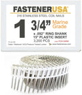1-3/4' x .092 Ring 316SS Coil Nails 15-DEG Plastic 3,200ct | PCN134RM