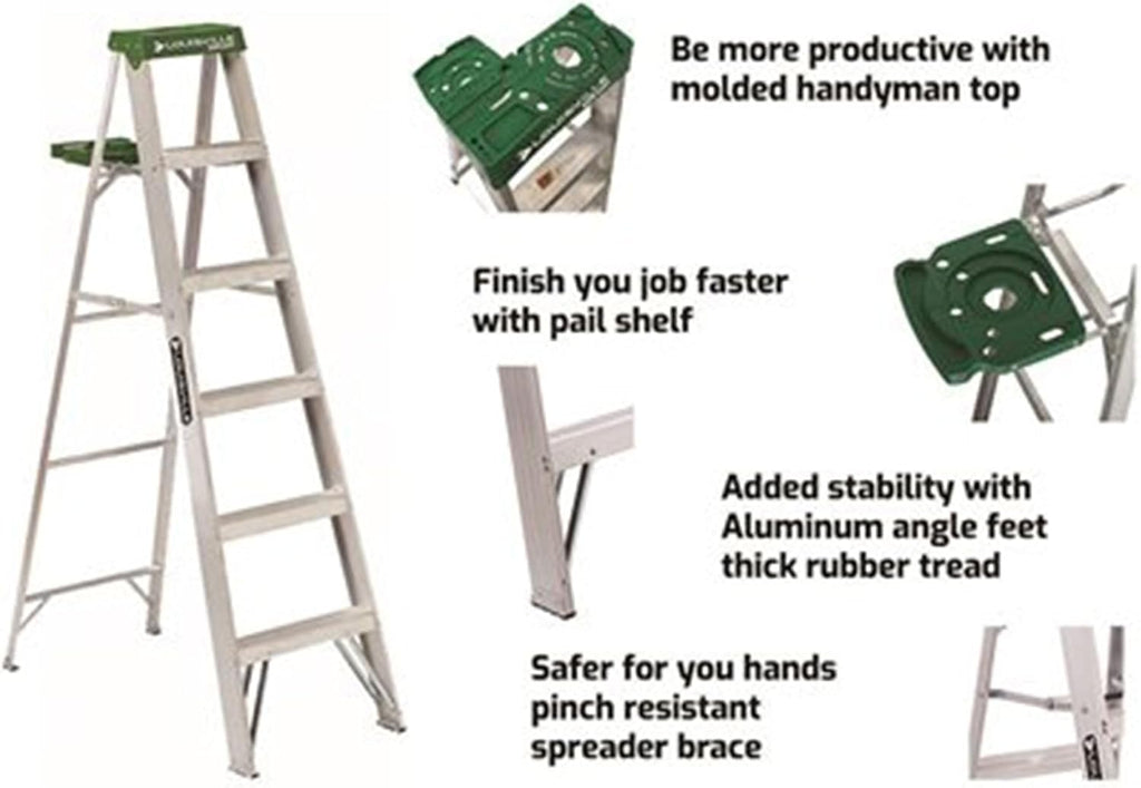 Louisville Ladder 8-Foot Aluminum Step Ladder, 375-Pound Load Capacity, Type IAA, AS4008