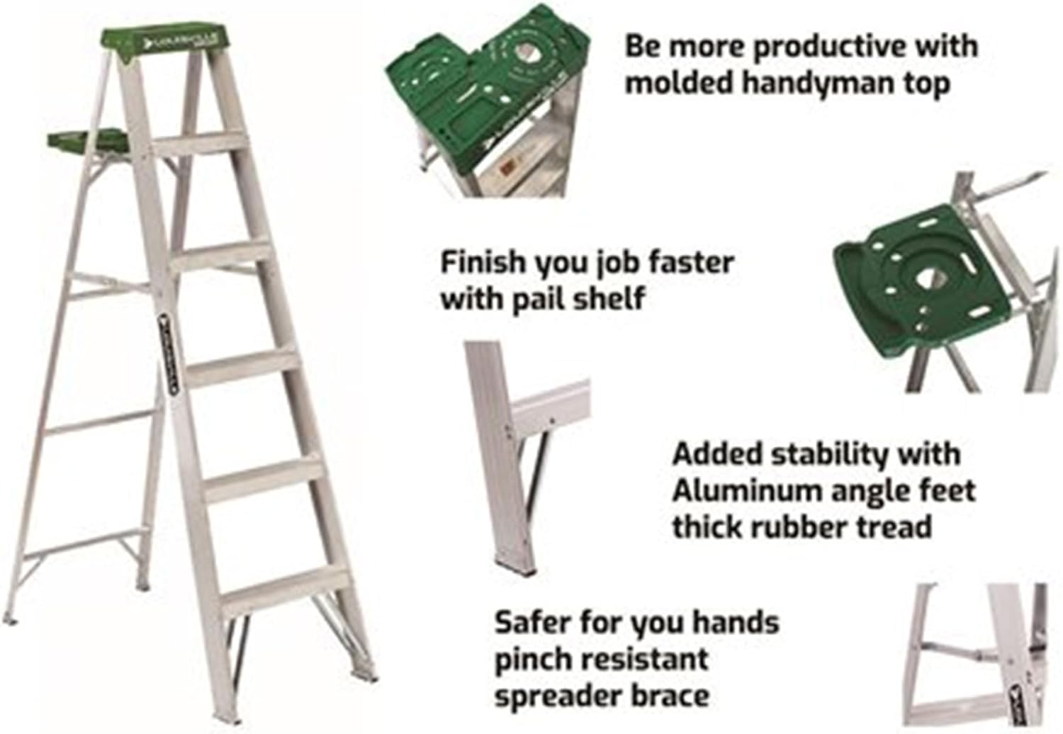 Louisville Ladder 8-Foot Aluminum Step Ladder, 375-Pound Load Capacity, Type IAA, AS4008