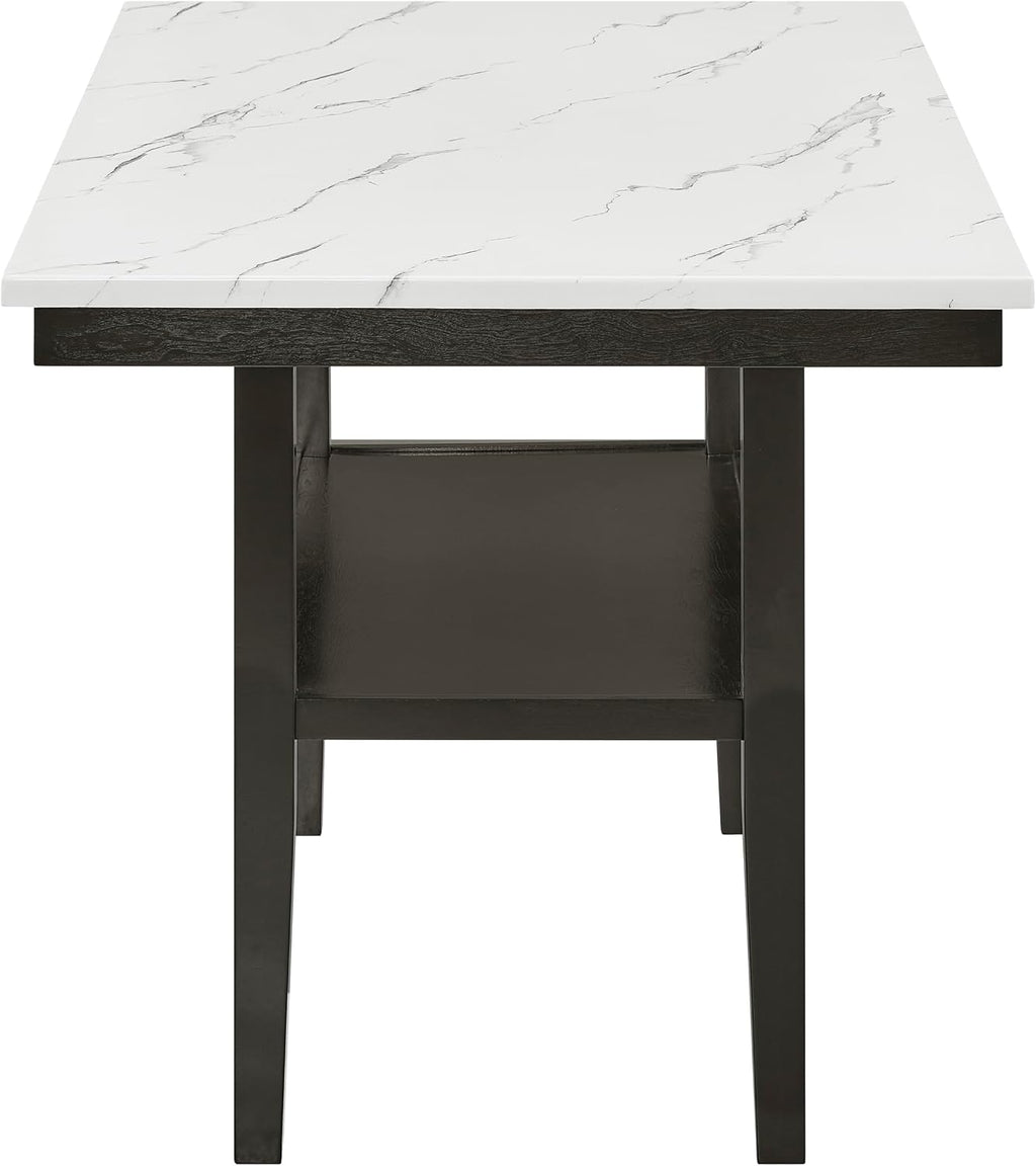 New Classic Furniture Carissa 5-Piece Wood Rectangle Counter Set in Stone