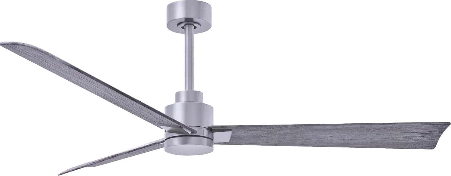 Matthews AK-BN-BW-56 Alessandra Wet Rated 56' Outdoor Ceiling Fan without Light, Remote Included, Silent DC Motor, Brushed Nickel with Barn Wood Tone