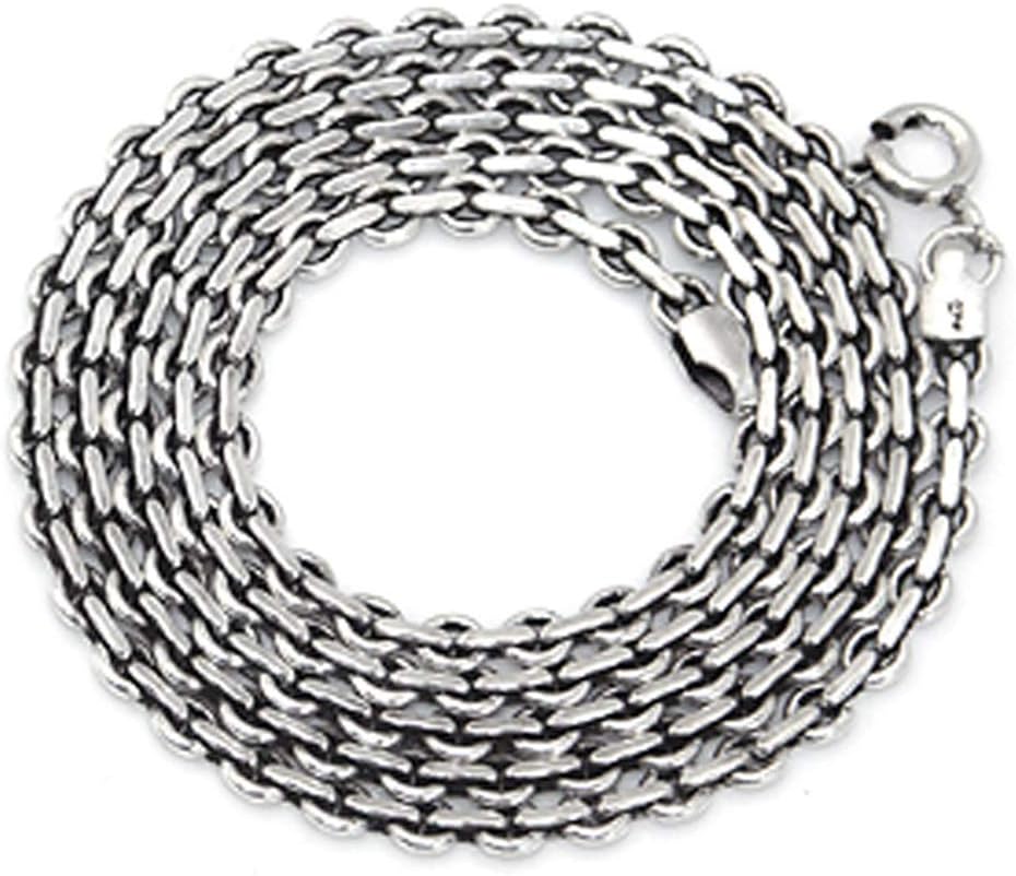 Silvershake Oxidized 3mm 925 Sterling Silver Cable Chain Necklace 18 to 24 Inch Jewelry for Women