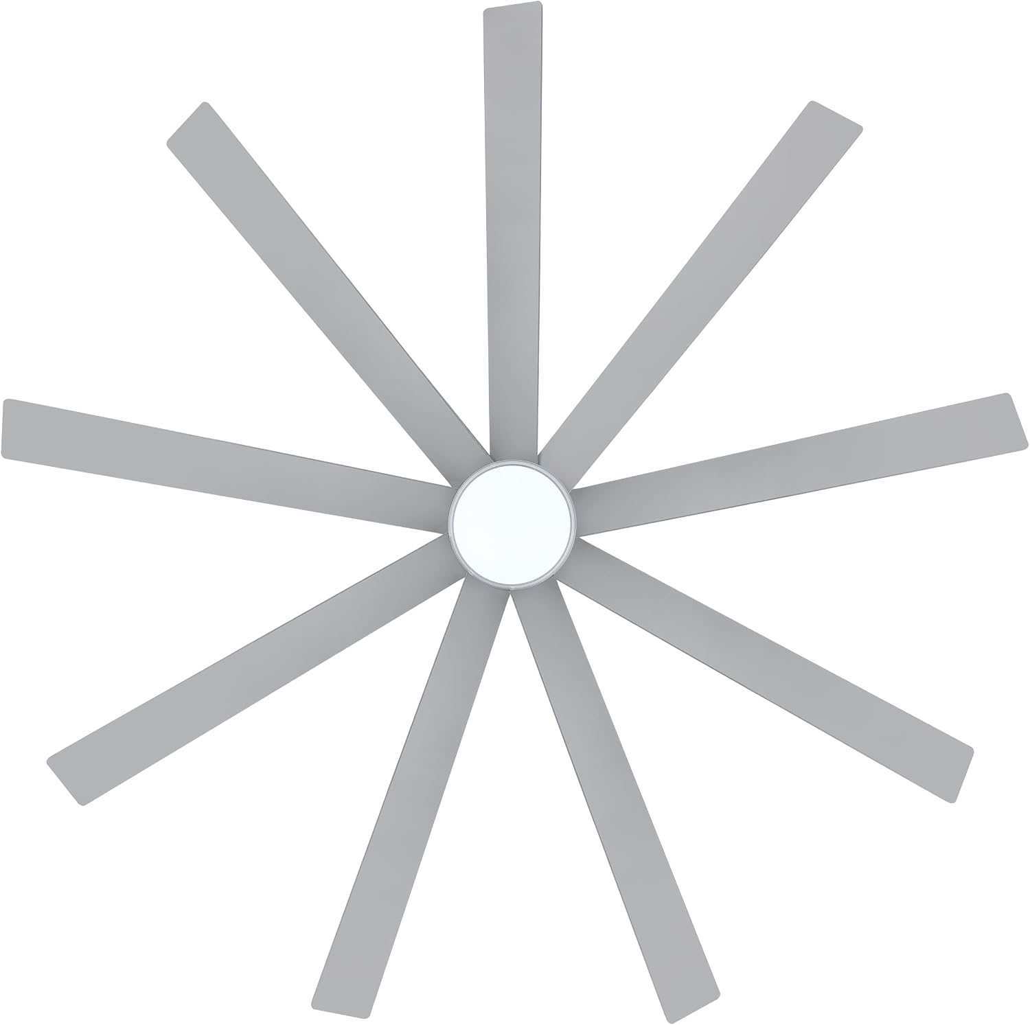 LEDLUX 84' DC Motor Ceiling Fan with Light, 6-Speed Remote Control, Reversible Motor, Modern 9 Blades Silver Ceiling Fan with 4.5'/12'/24' Downrods for Home or Commercial, Living Room/Restaurant