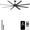 84'' Ceiling Fans No Light - Remote & APP Control, Large Industrial DC Motor Fan for Covered Outdoor Patios, Shop, Garage, Black without Light