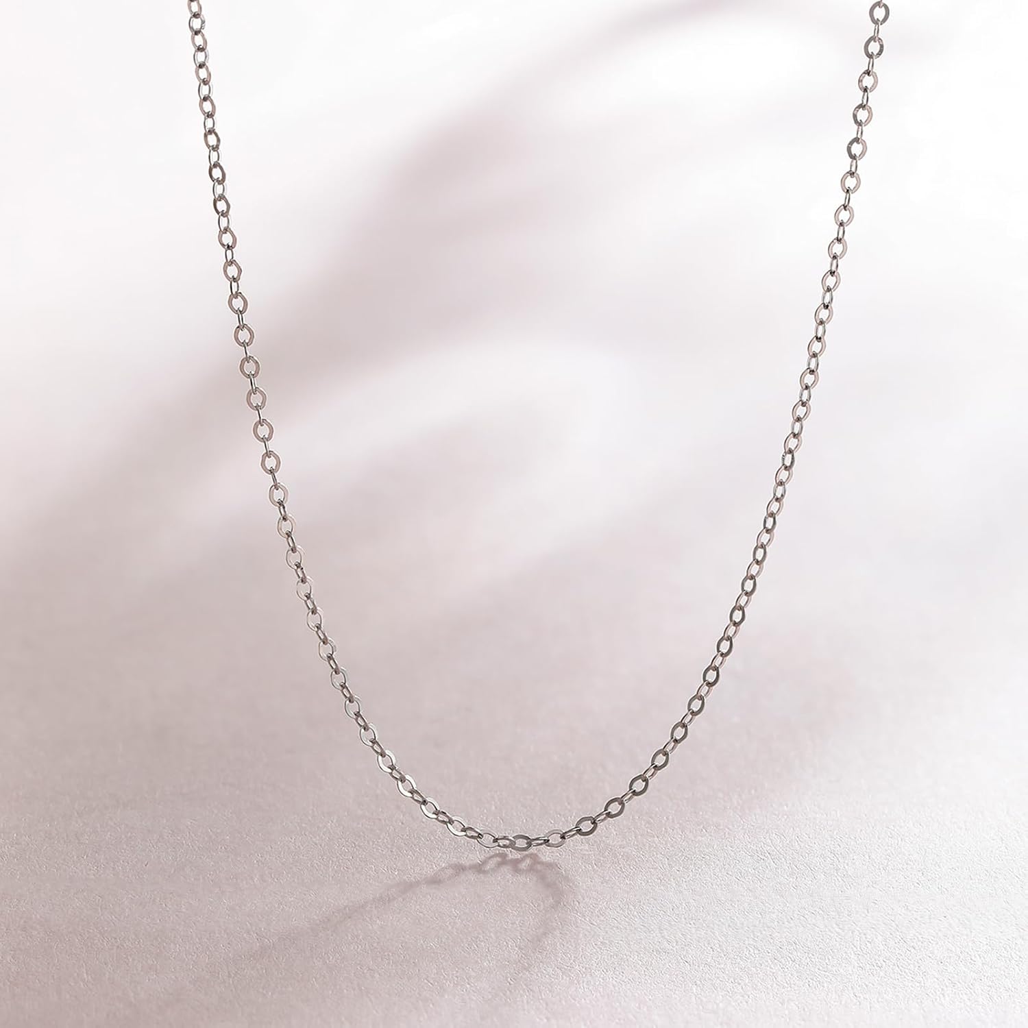 ZHOU LIU FU 18K Gold Chain Necklace for Women Cable Necklaces Dainty Choker Adjustable Thin Chains Trendy Layered Sturdy Jewelry Spring Clasp Simple Shiny Real Gold Gift