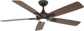 Modern Forms Mykonos Smart Indoor and Outdoor 5-Blade Ceiling Fan 60in Bronze/Dark Walnut with 2700K LED Light Kit and Remote Control worksworks with Alexa and iOS or Android App