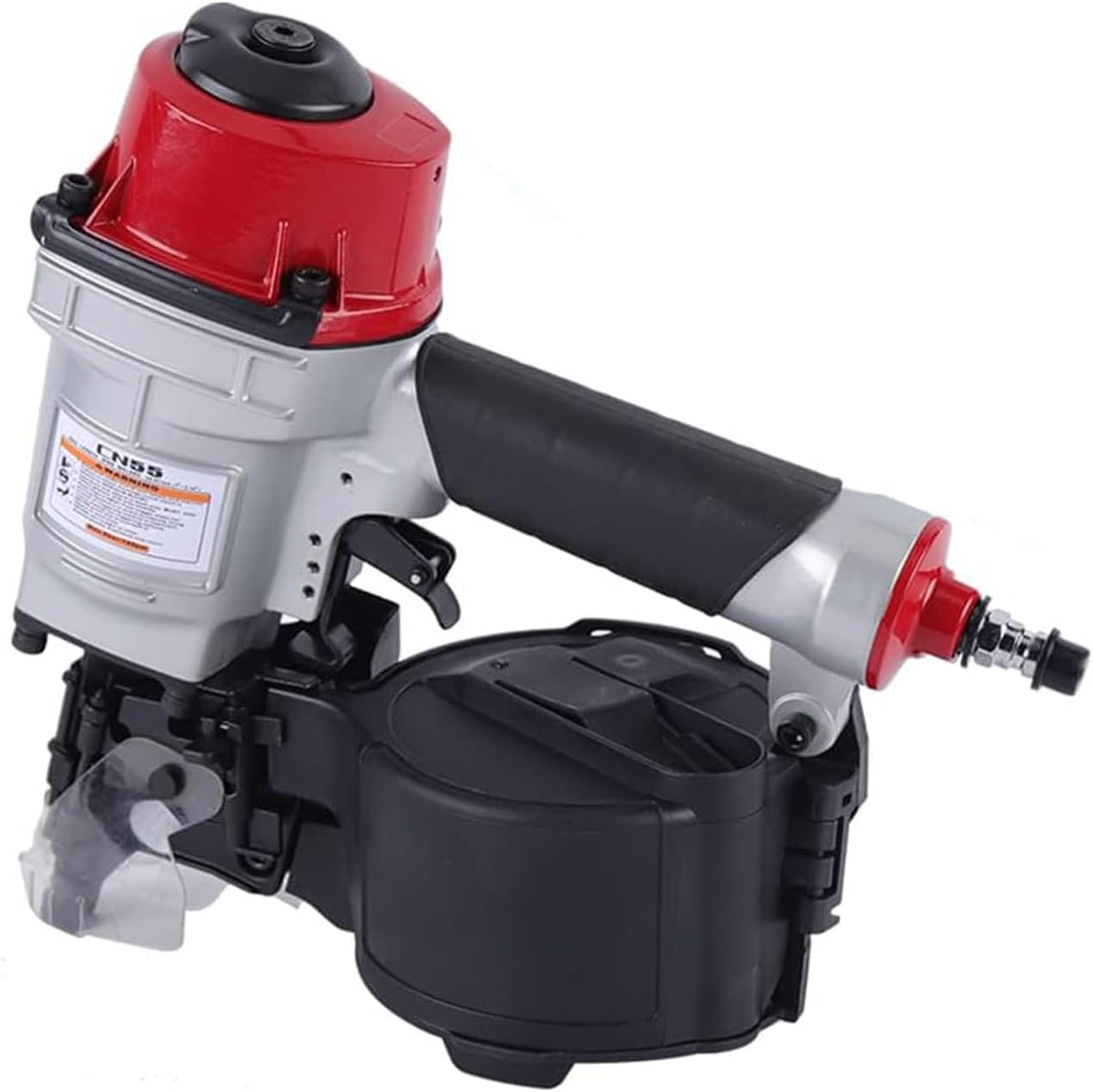 25-57mm Coil Siding Nailer, CN55 Pneumatic Siding Coil Nailer Handheld Air Framing Stapler Gun Roofing Nailer for Woodworking, Pallets, Crates, FramingBlack,1